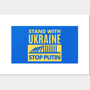 Stand With Ukraine, Stop Putin - Falling Dominoes Posters and Art